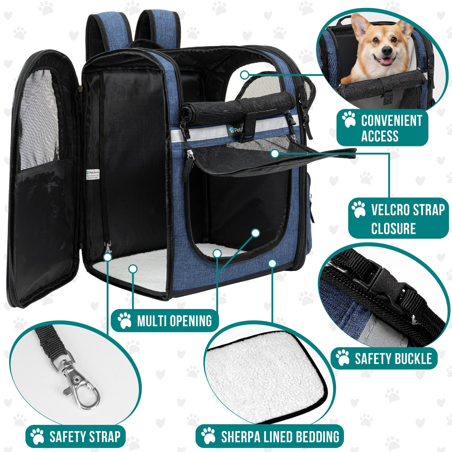 Pet Dog Carrier Backpack Portable Travel Cat Bag Comfort Breathable Mesh Soft