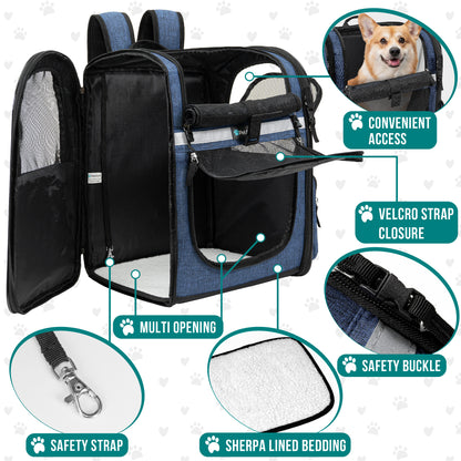 Pet Dog Carrier Backpack Portable Travel Cat Bag Comfort Breathable Mesh Soft