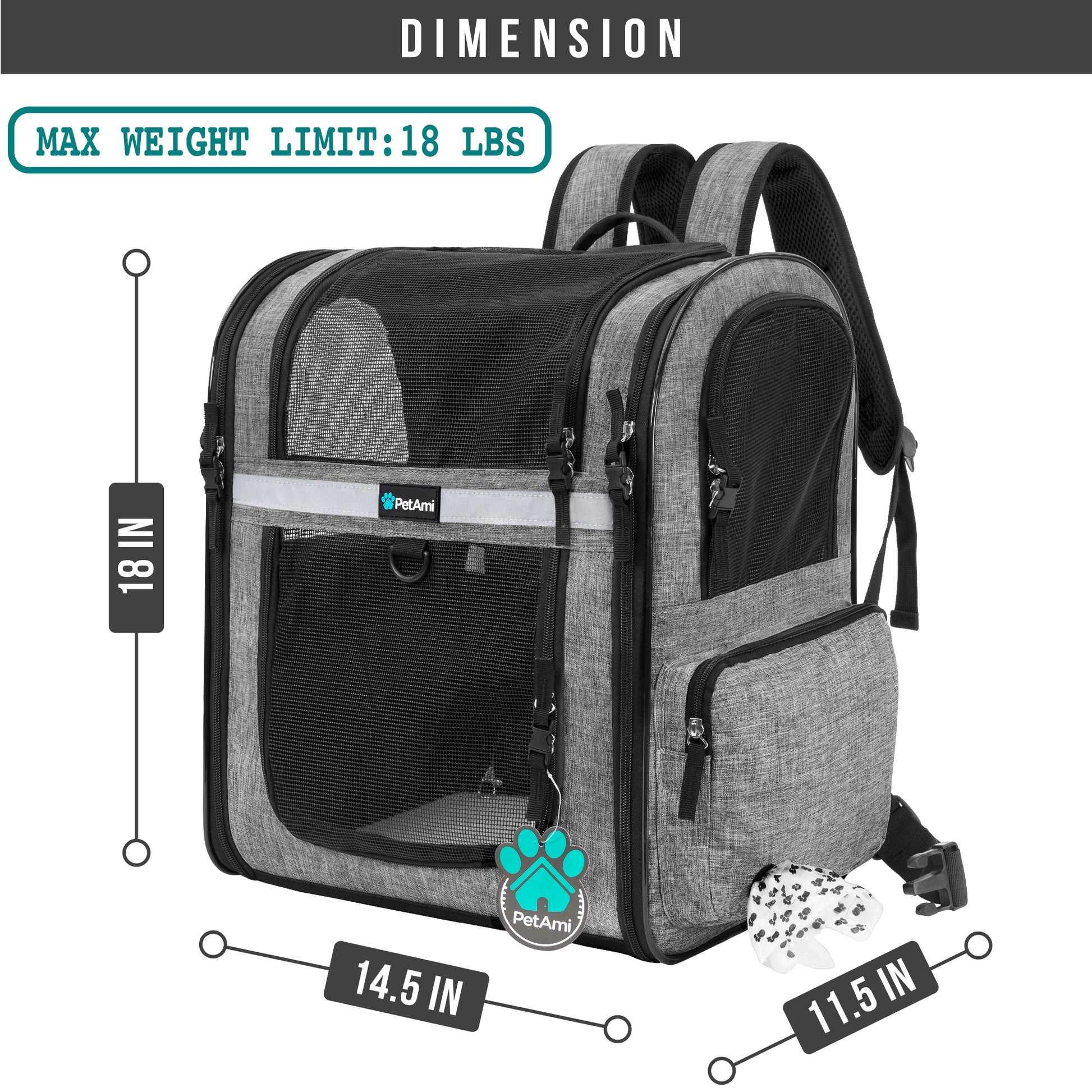 Pet Dog Carrier Backpack Portable Travel Cat Bag Comfort Breathable Mesh Soft