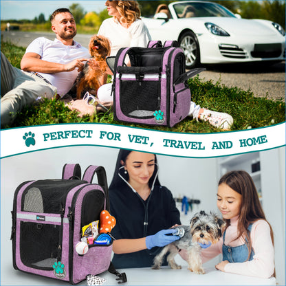 Pet Dog Carrier Backpack Portable Travel Cat Bag Comfort Breathable Mesh Soft