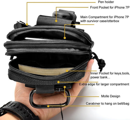 MOLLE EDC Pouch (Black-A/Black Stitches)