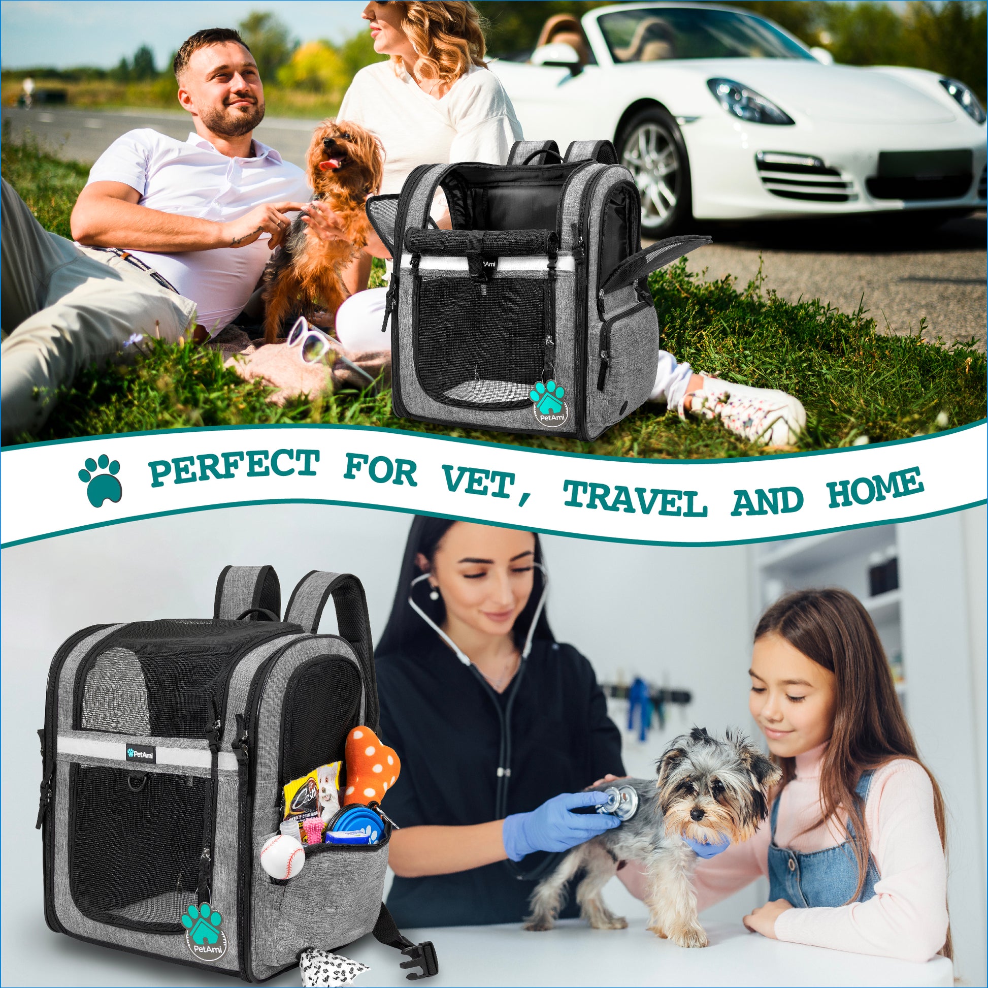 Pet Dog Carrier Backpack Portable Travel Cat Bag Comfort Breathable Mesh Soft