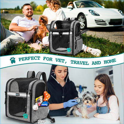 Pet Dog Carrier Backpack Portable Travel Cat Bag Comfort Breathable Mesh Soft