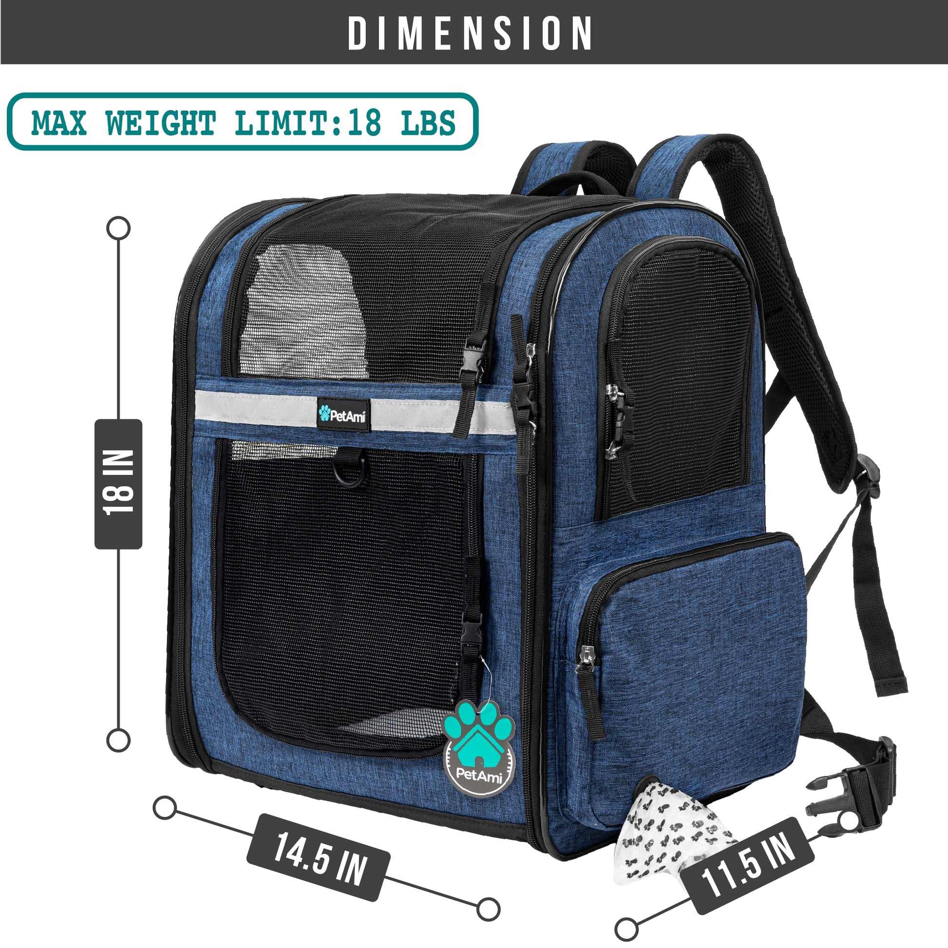Pet Dog Carrier Backpack Portable Travel Cat Bag Comfort Breathable Mesh Soft