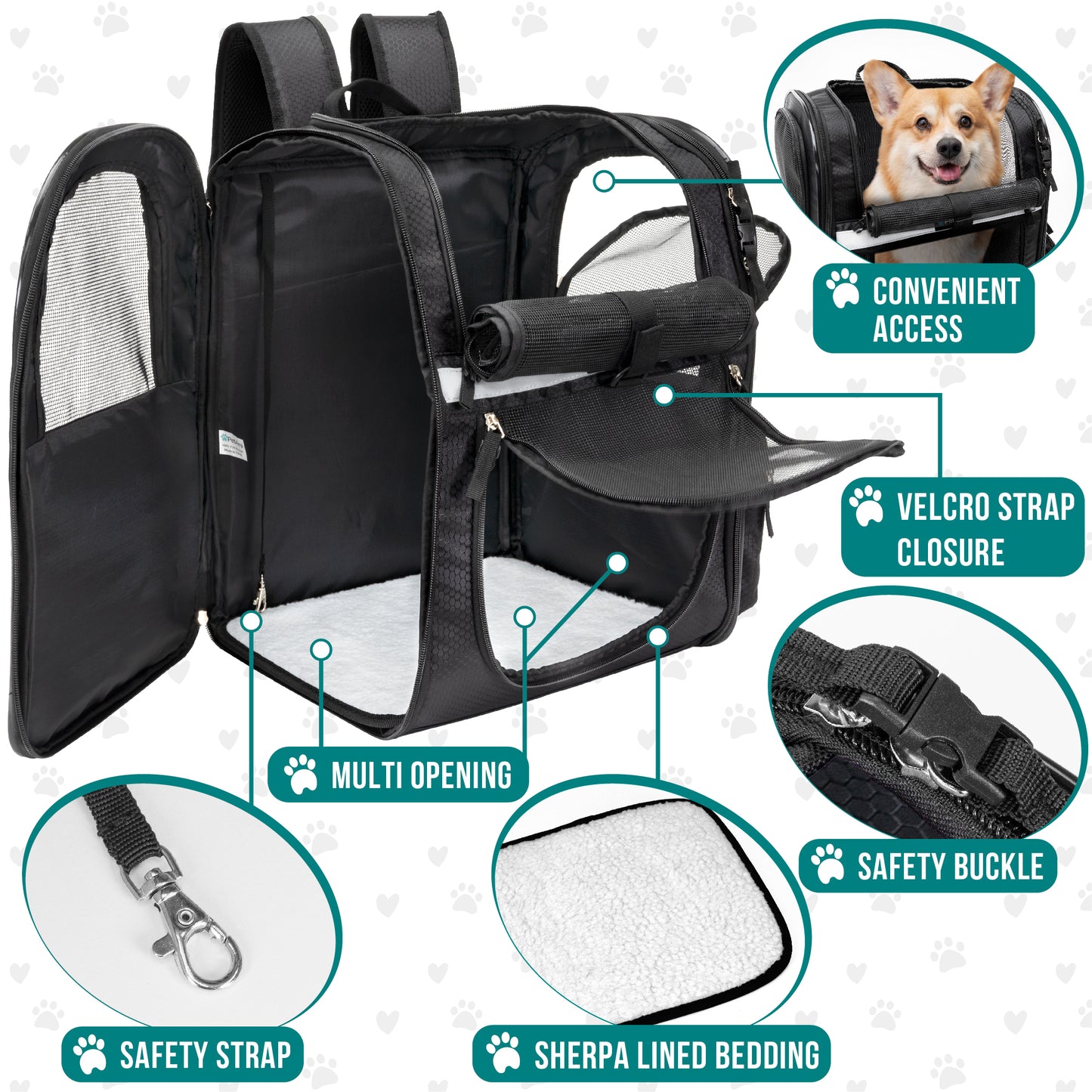 Pet Dog Carrier Backpack Portable Travel Cat Bag Comfort Breathable Mesh Soft