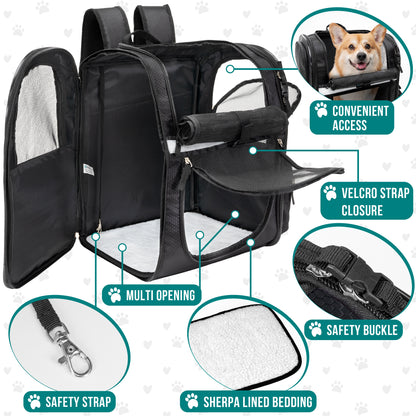 Pet Dog Carrier Backpack Portable Travel Cat Bag Comfort Breathable Mesh Soft