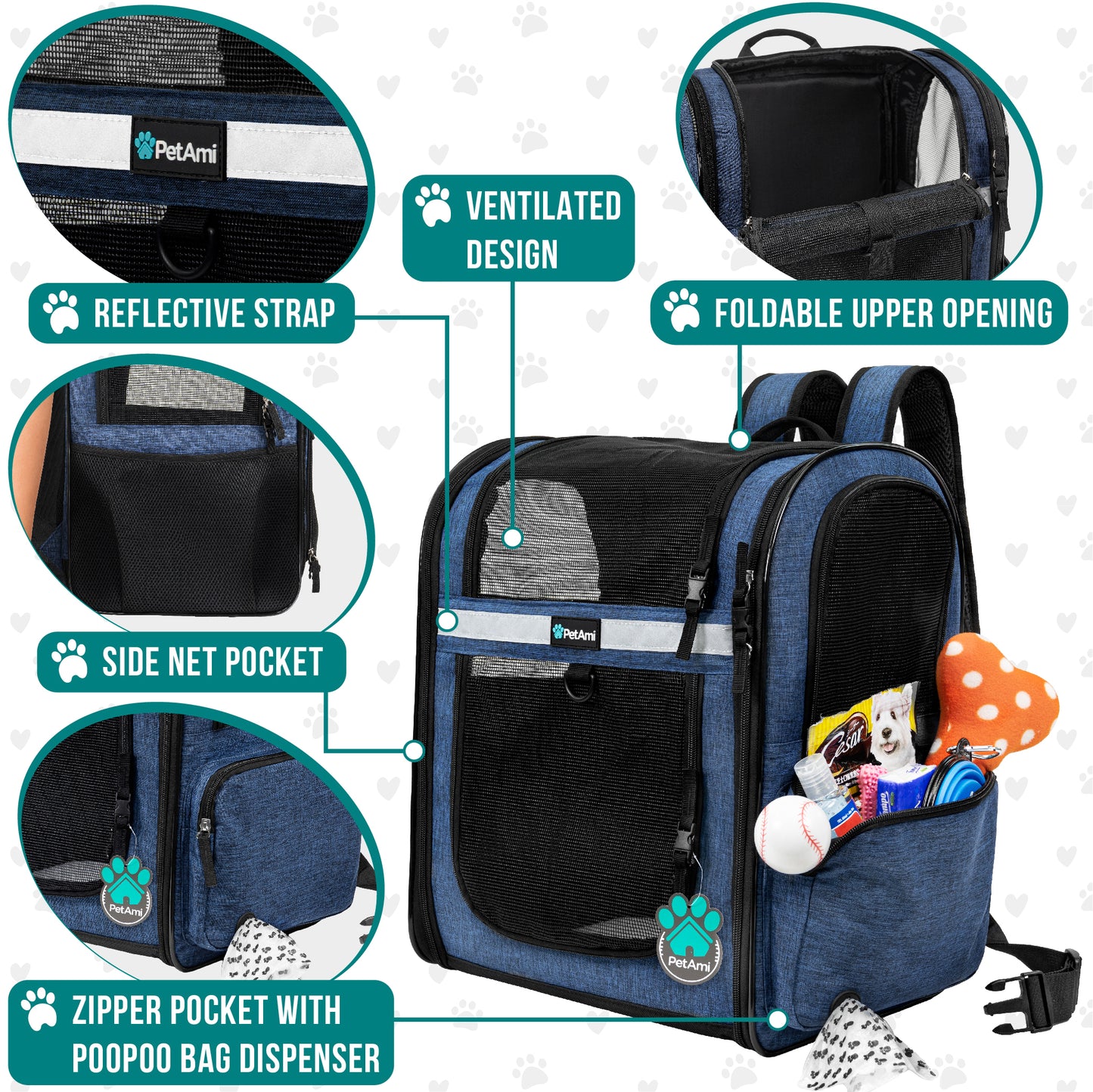 Pet Dog Carrier Backpack Portable Travel Cat Bag Comfort Breathable Mesh Soft