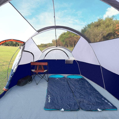 Tent 8 Person Camping Tents, Weather Resistant Family Tent, 5 Large Mesh Windows, Double Layer, Divided Curtain for Separated Room, Portable with Carry Bag