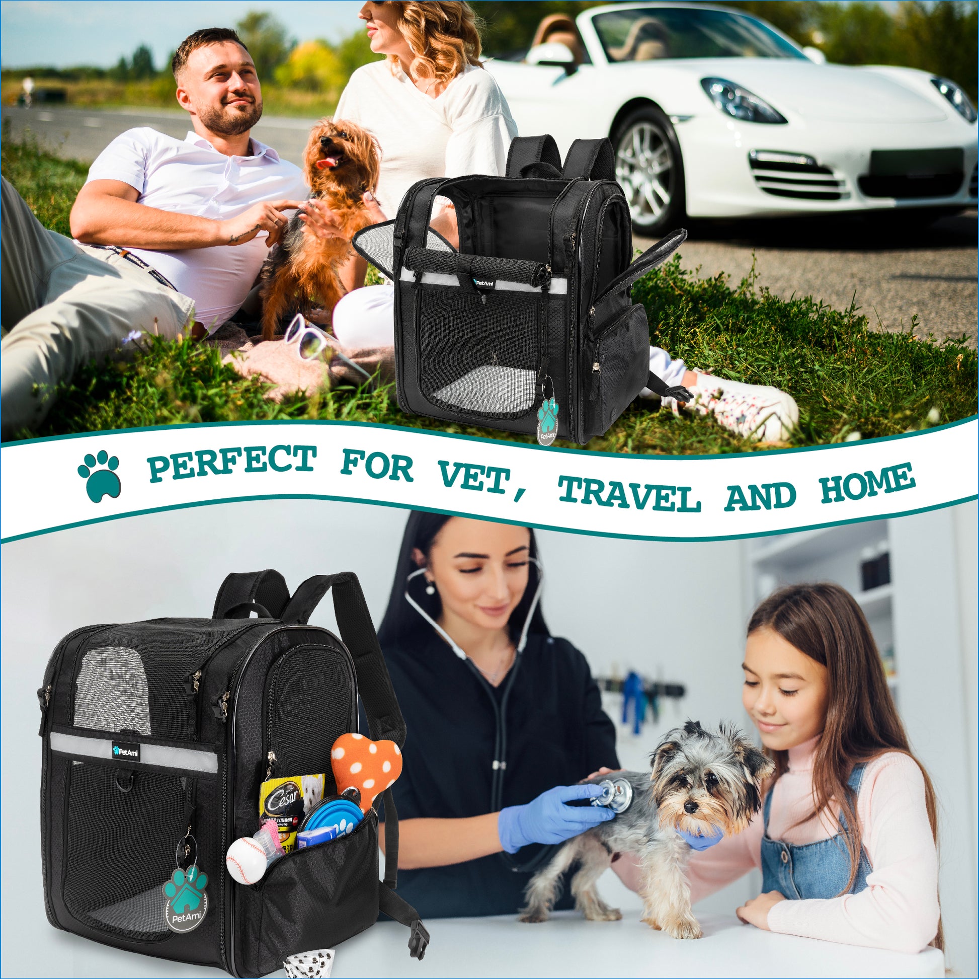 Pet Dog Carrier Backpack Portable Travel Cat Bag Comfort Breathable Mesh Soft