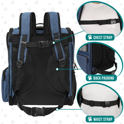 Pet Dog Carrier Backpack Portable Travel Cat Bag Comfort Breathable Mesh Soft