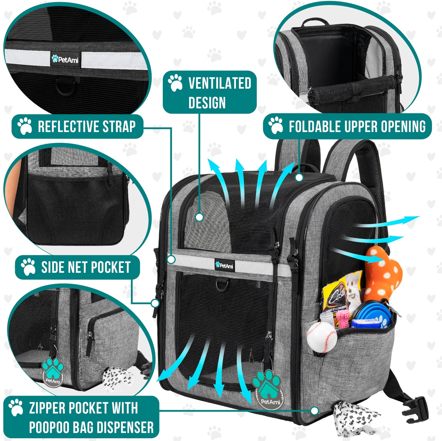 Pet Dog Carrier Backpack Portable Travel Cat Bag Comfort Breathable Mesh Soft