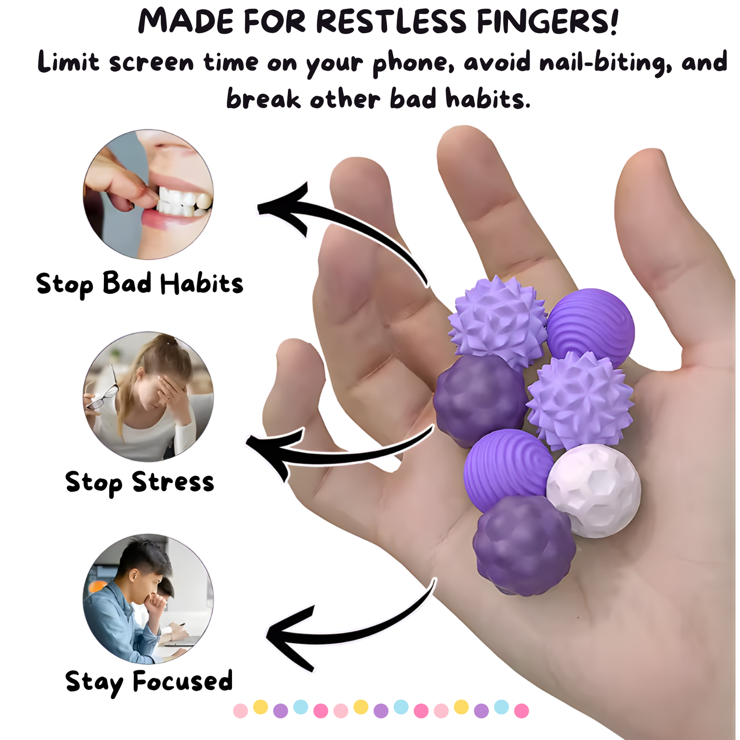 Focus Balls Sensory Toy – Silicone Magnetic Balls for Stress Relief and Improved Focus