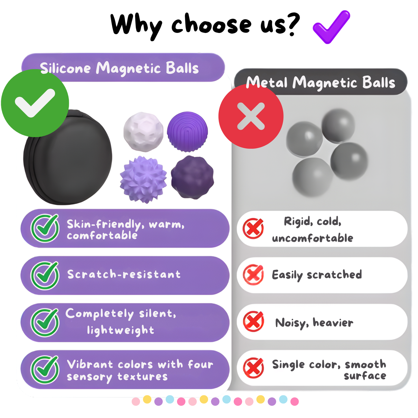 Focus Balls Sensory Toy – Silicone Magnetic Balls for Stress Relief and Improved Focus