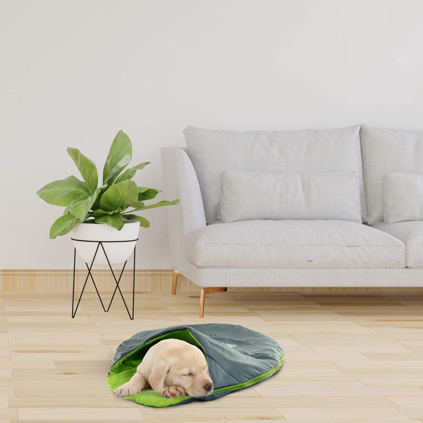 Dog Sleeping Bag, Extra Durable Waterproof Pet Bed Mat, Portable Camping Dog Bed with Stuff Sack, 48X36X15 Inches, Green