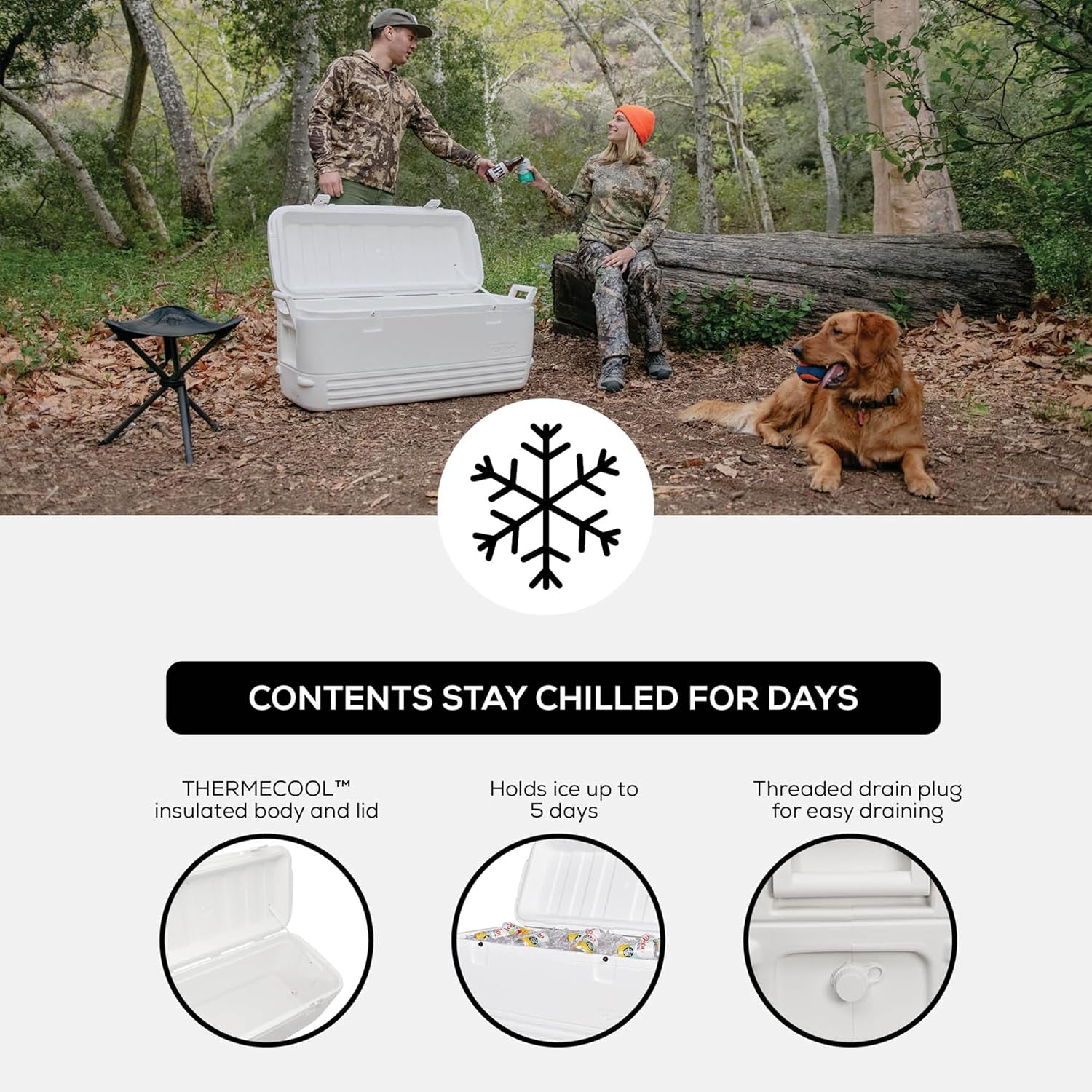 Coolers, Insulated Portable Hard Shell Ice Chest Cooler