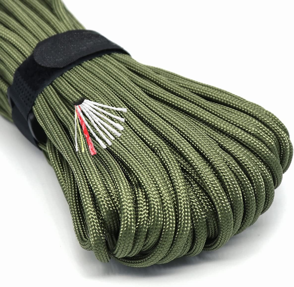 Survival Paracord Parachute Fire Cord Survival Ropes Red Tinder Cord PE Fishing Line Cotton Thread 7 Strands Outdoor 20, 25, 100 Feet