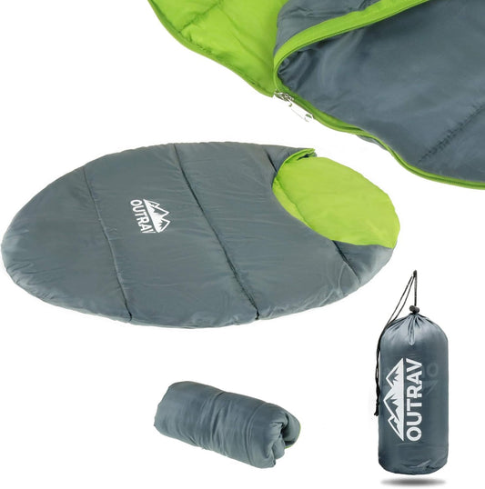 Dog Sleeping Bag, Extra Durable Waterproof Pet Bed Mat, Portable Camping Dog Bed with Stuff Sack, 48X36X15 Inches, Green