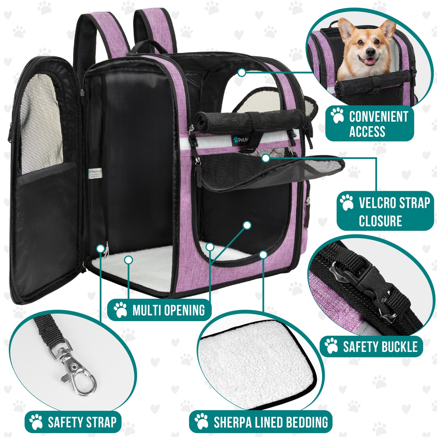 Pet Dog Carrier Backpack Portable Travel Cat Bag Comfort Breathable Mesh Soft