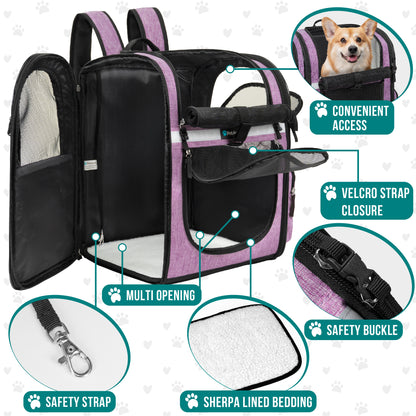 Pet Dog Carrier Backpack Portable Travel Cat Bag Comfort Breathable Mesh Soft