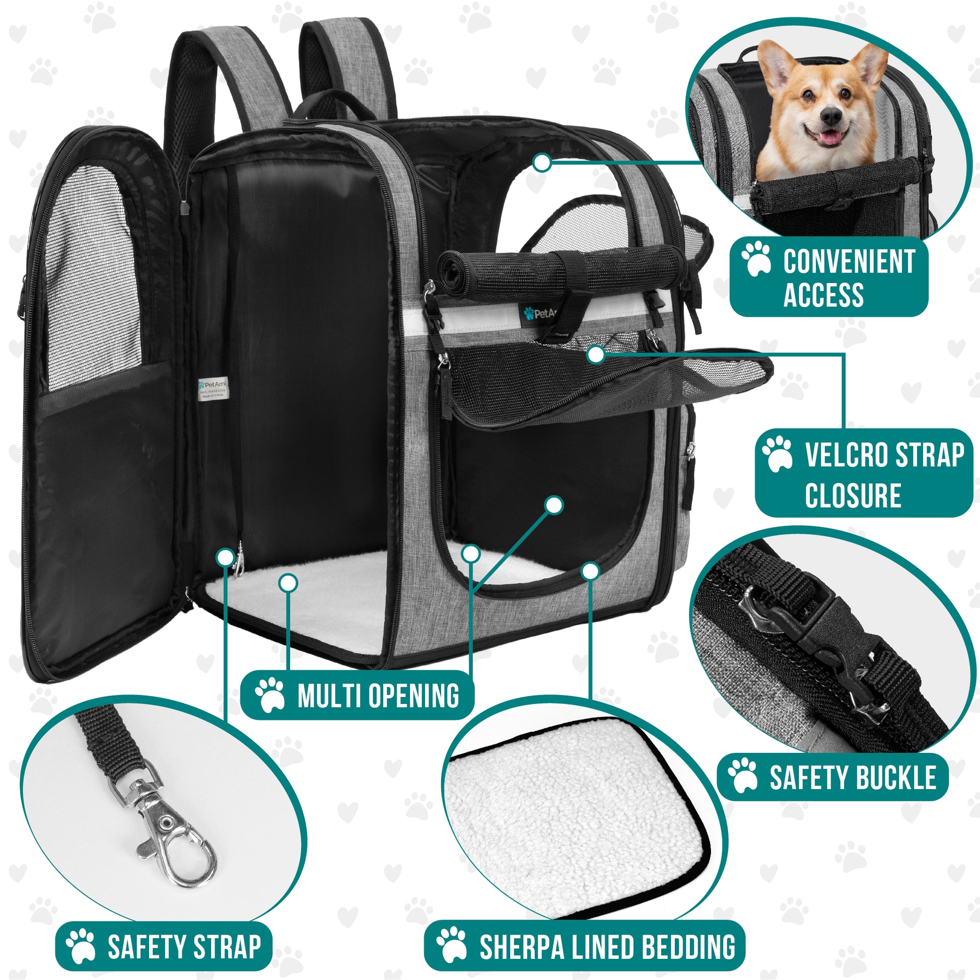 Pet Dog Carrier Backpack Portable Travel Cat Bag Comfort Breathable Mesh Soft