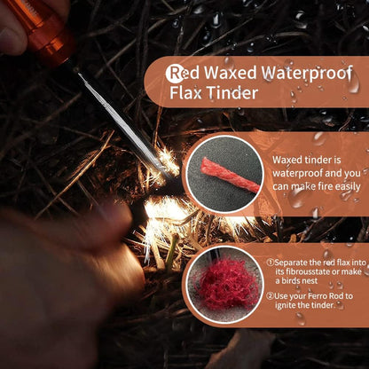 Survival Paracord Parachute Fire Cord Survival Ropes Red Tinder Cord PE Fishing Line Cotton Thread 7 Strands Outdoor 20, 25, 100 Feet