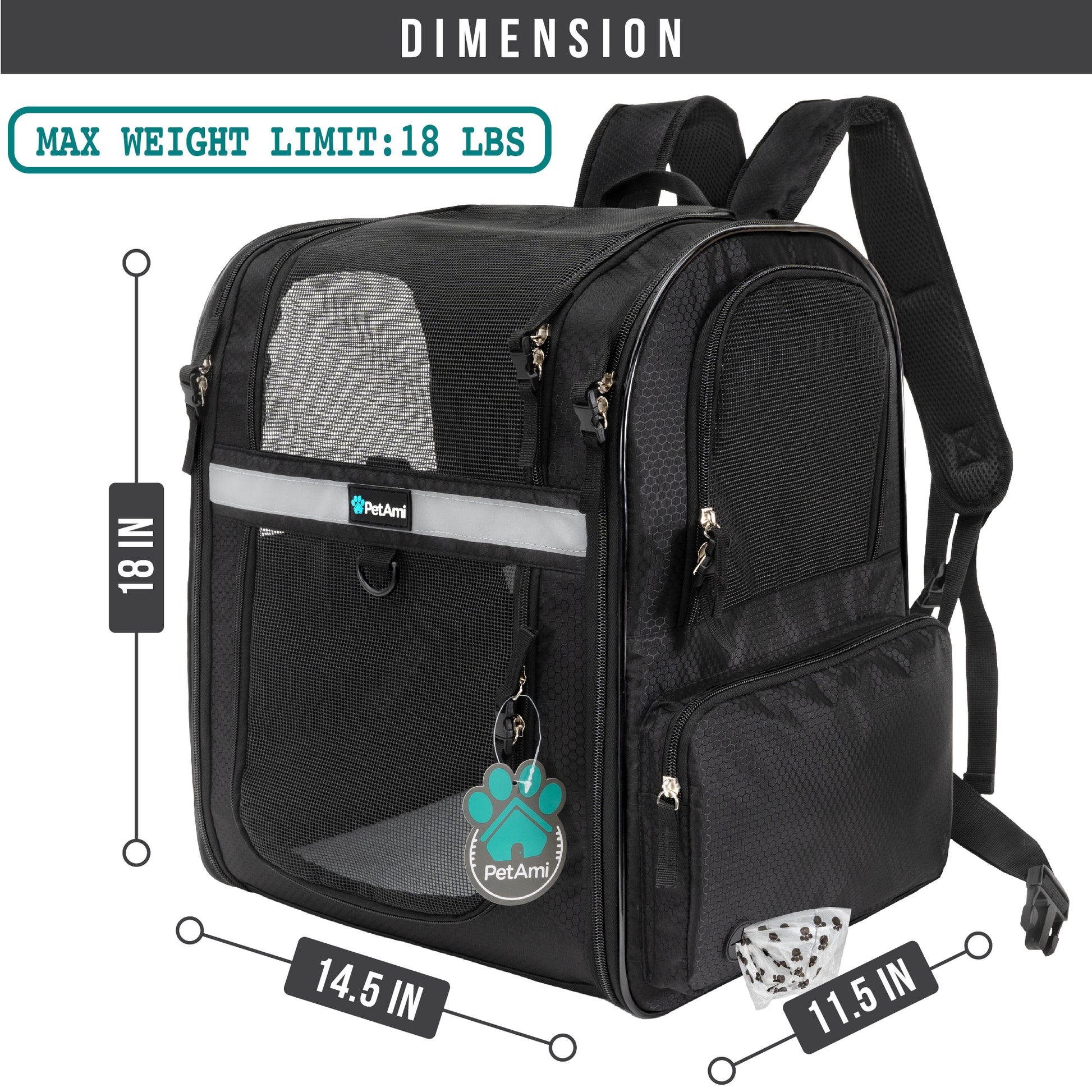 Pet Dog Carrier Backpack Portable Travel Cat Bag Comfort Breathable Mesh Soft