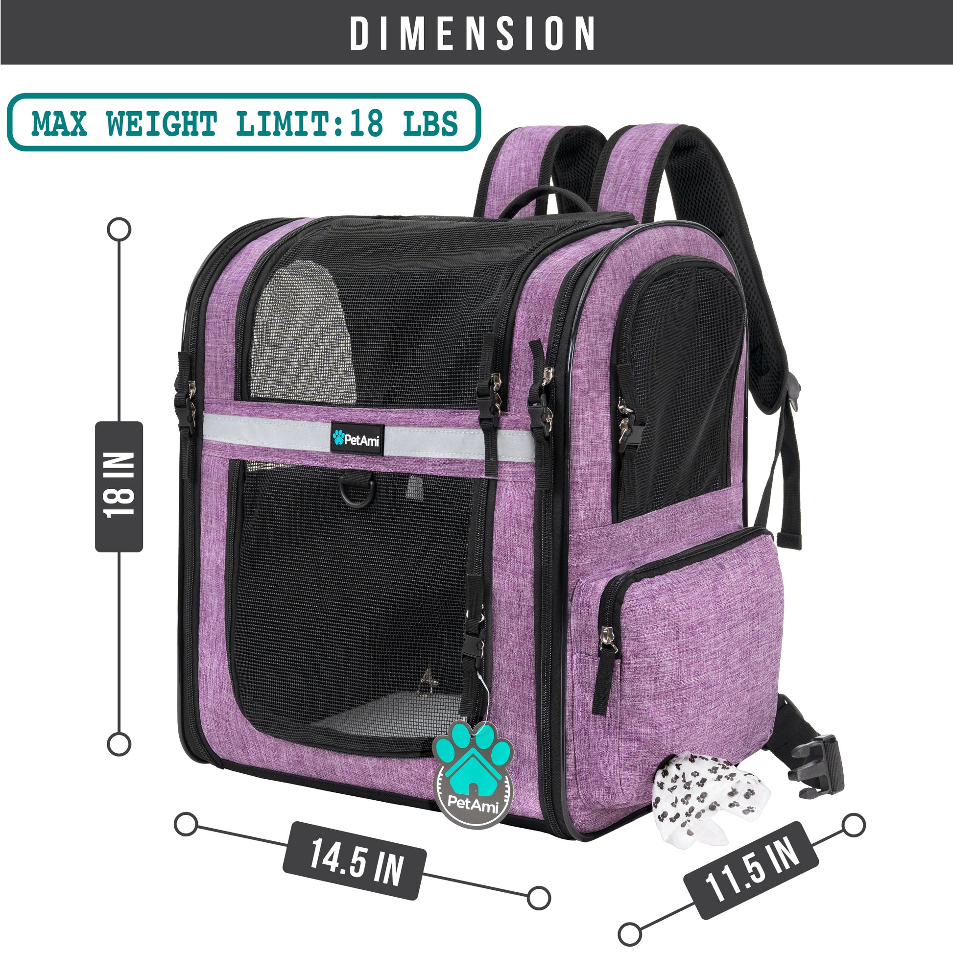 Pet Dog Carrier Backpack Portable Travel Cat Bag Comfort Breathable Mesh Soft